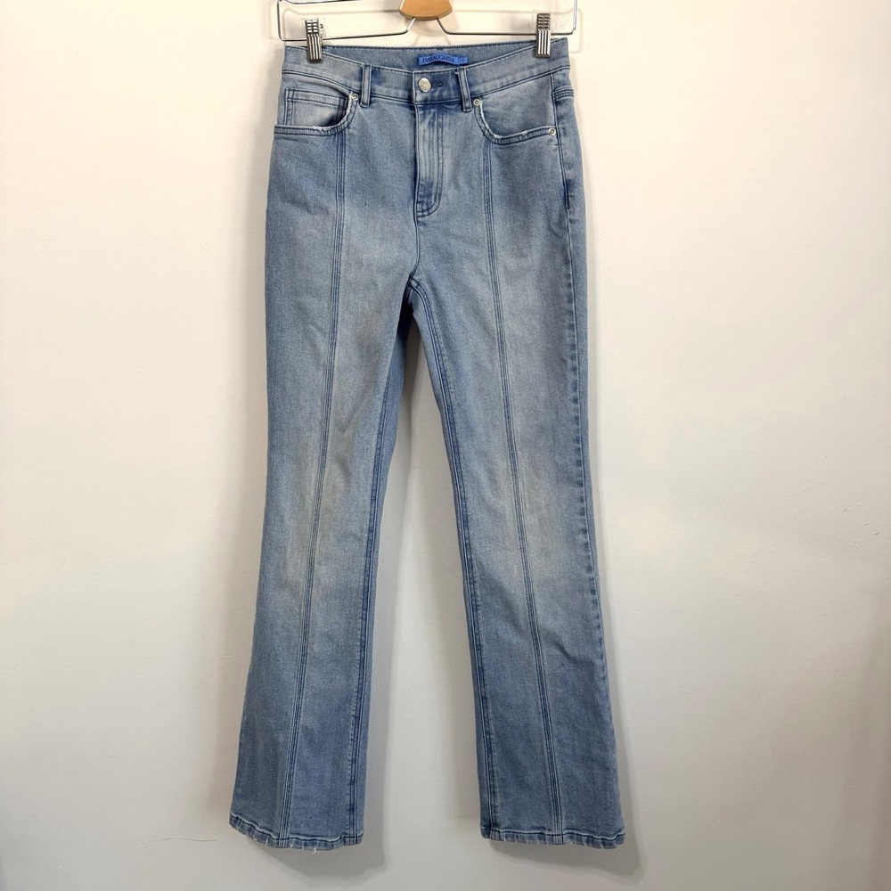 J McLaughlin Center Seam Bootcut Jeans 2 Light Wash 27 x 30 Blue Stretch Casual